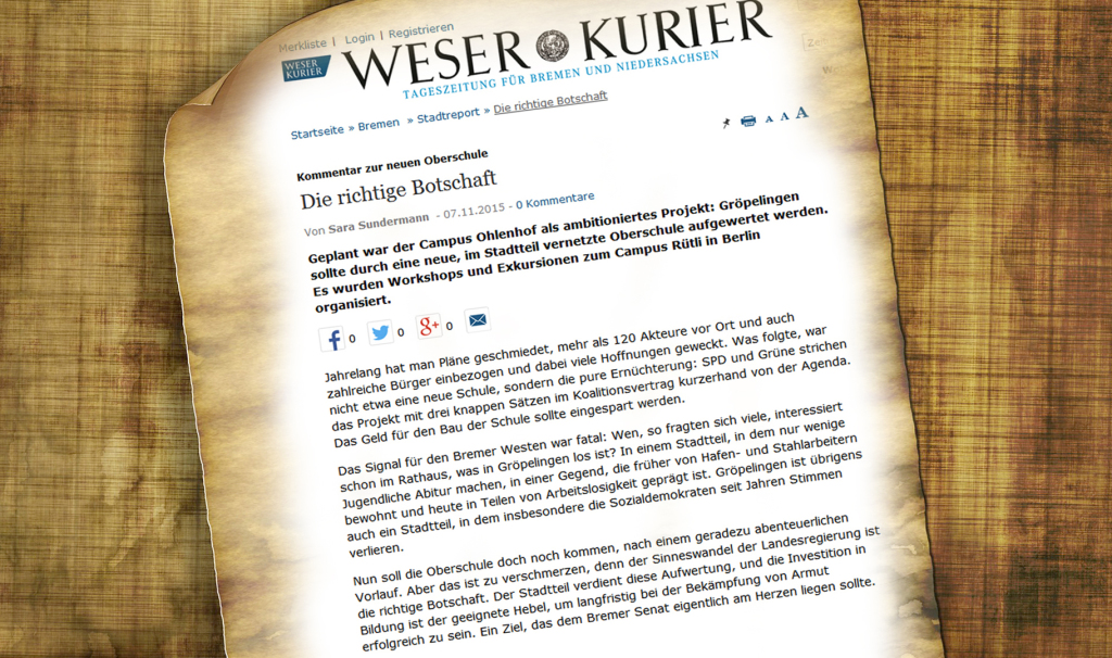 Kommentar zur neuen Oberschule - Die richtige Botschaft